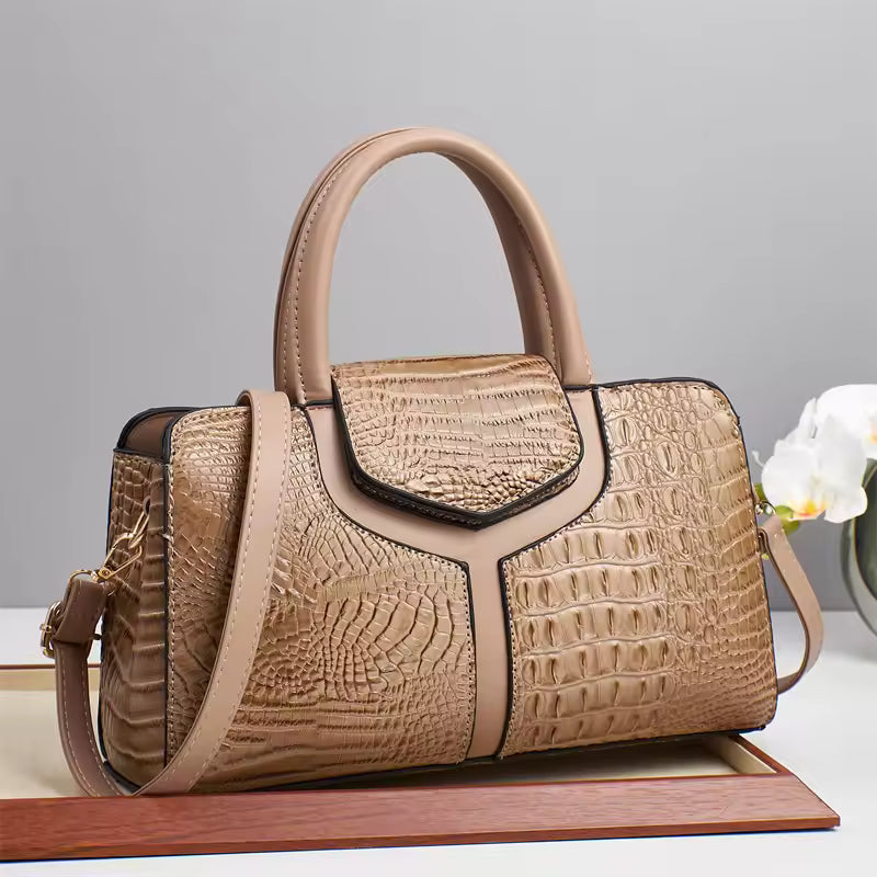 The Jacē Croc-Embossed Empress Satchel