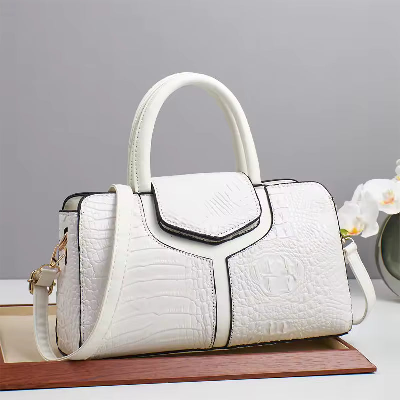 The Jacē Croc-Embossed Empress Satchel