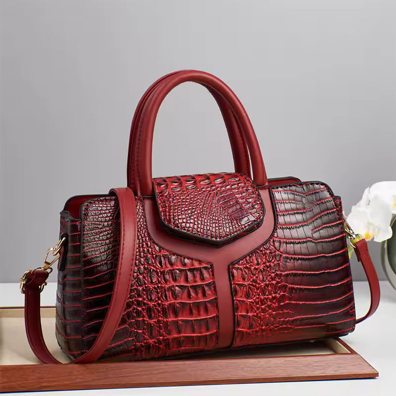 The Jacē Croc-Embossed Empress Satchel
